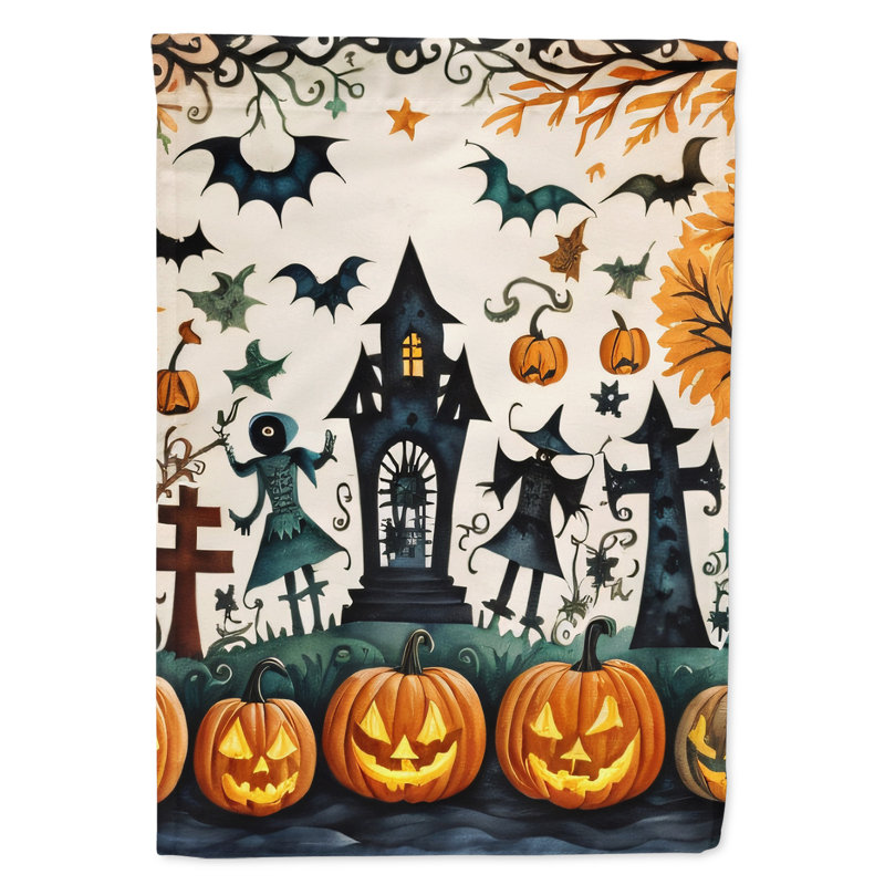 Double Sided 40 in. H x 28 in. W Polyester Halloween House Flag