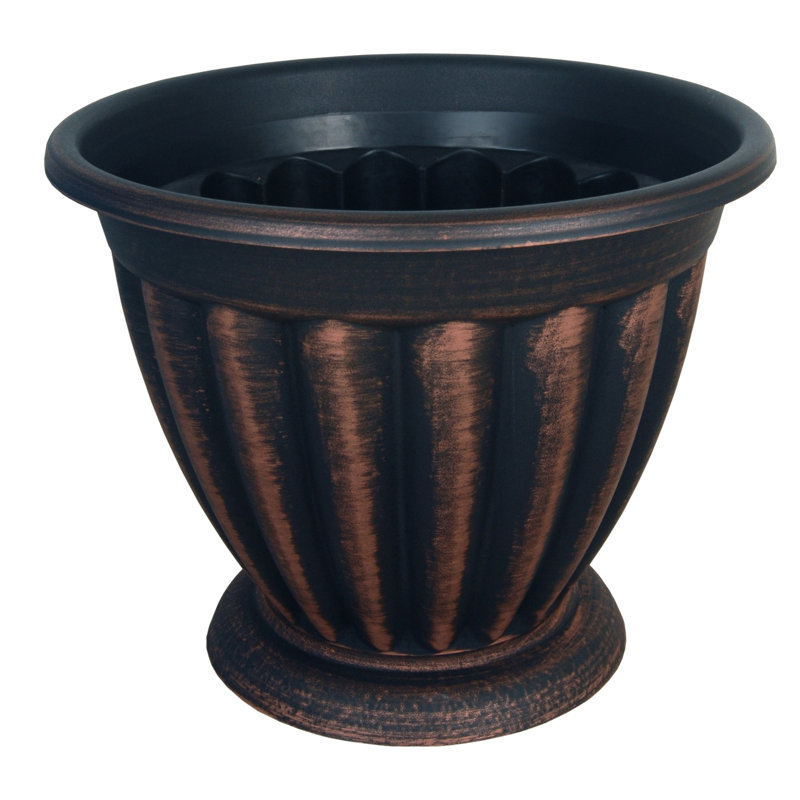 Pot à fleurs en plastique Amoncourt, Cuivre, H 12 po x l 16 po x P 16 po