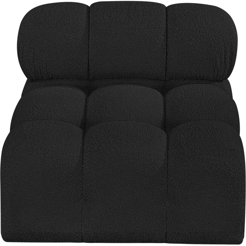 Ames 34 Wide, Black Boucle Fabric