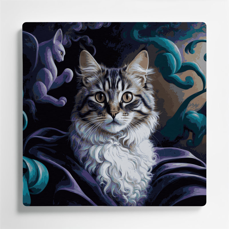 Cats Foldex, art mural gris en métal, H 8 po x l 8 po