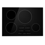 Empava Electric Cooktop, 4 burners, 30'' Induction Cooktop in Black, with Bridge Element