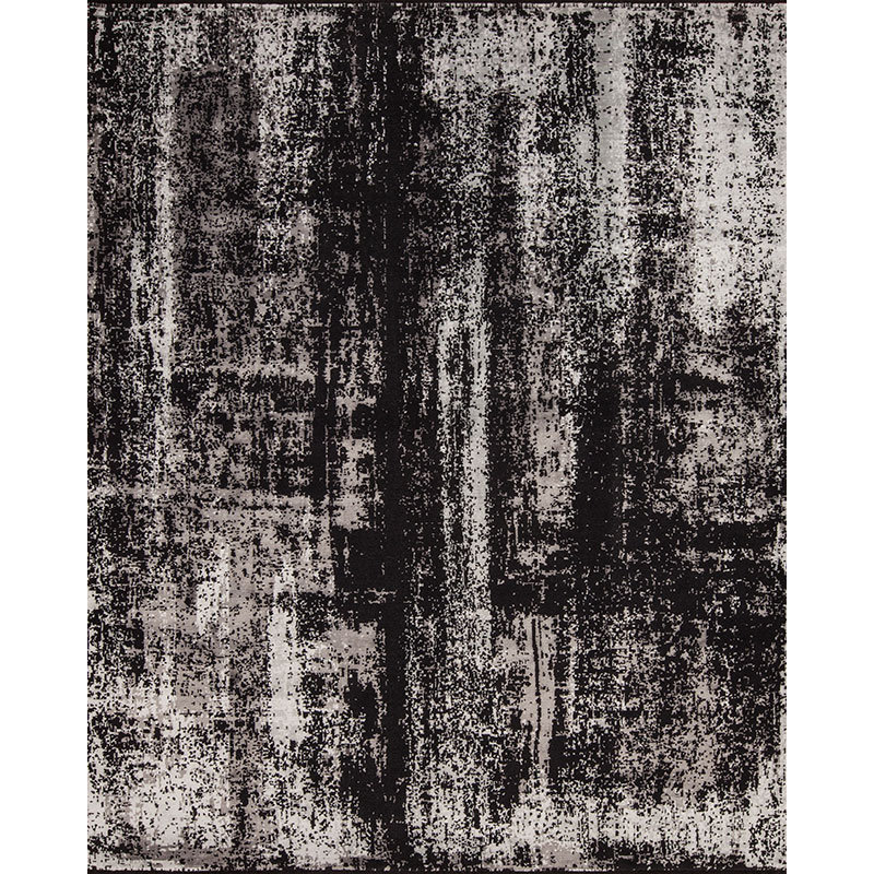Nirvana Abstract Area Rug in Black, Rectangle 5' x 8'