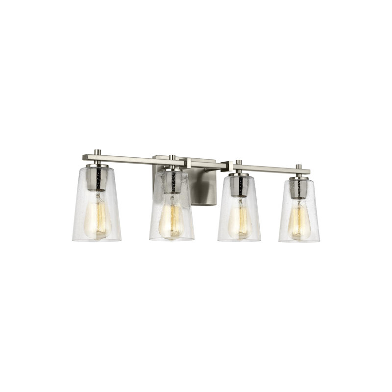 Coiffeuse à 4 lumières Noland, Nickel satiné