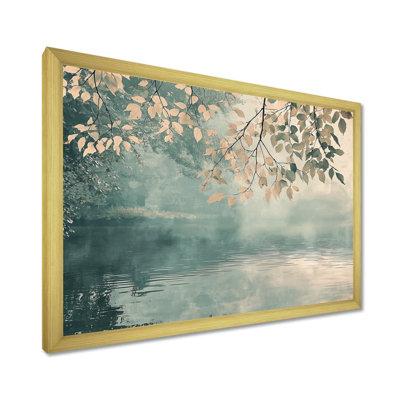 Riverbank Leaves Simplicity Scenery II - feuilles, art mural