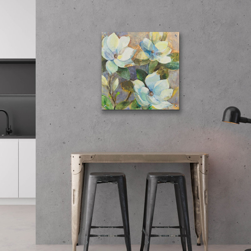 Art mural en verre Winston Porter «May Magnolias» par Albena Hristova, H 24 po x l 24 po x P 0,2 po