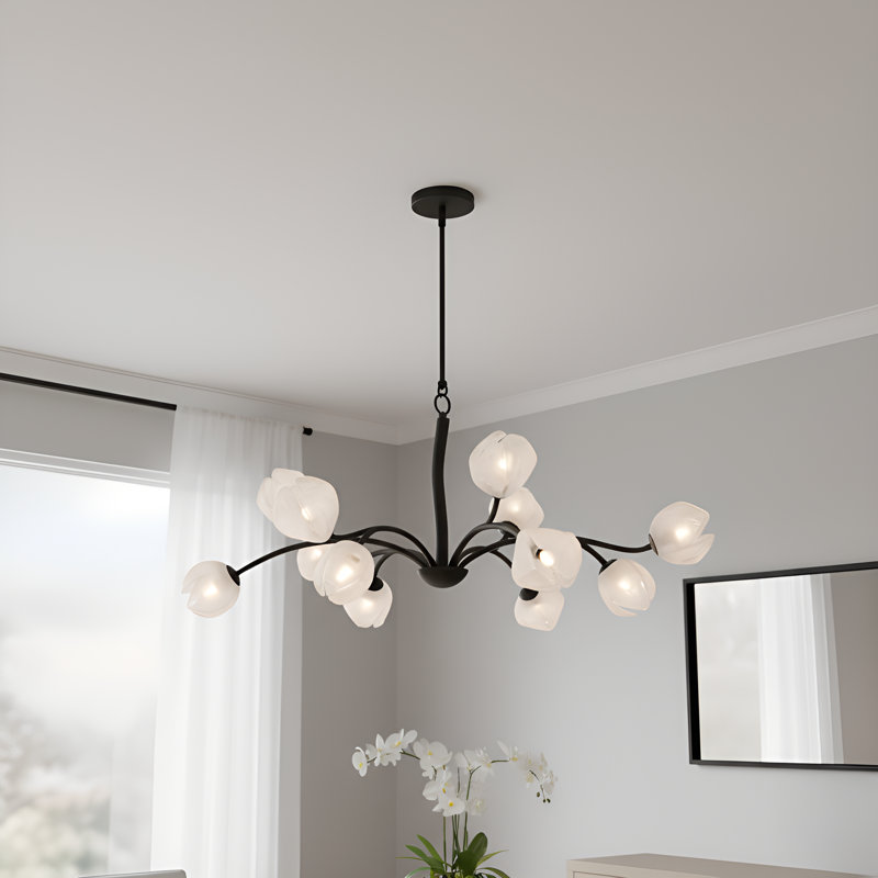 Walker 12-Light Matte Black Chandelier