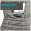 Table d'appoint en osier de rotin avec trou pour parasol Outsunny