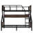 Twin over Full Bunk Bed, Metal Bunk Bed with Storage Shelves and Lights, Space-saving & Noise-free Design, Black-813423215