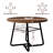 43" Industrial Round Dining Table for 4-6,Metal Mesh Shelf & Black Frame for Kitchen,Dining Room-126622858