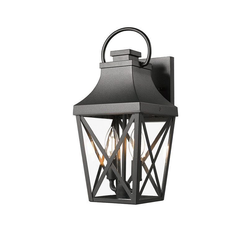 1 Pack Outdoor Wall Lights, Waterproof Exterior Wall Sconce, Porch Light with Clear Glass Shade for Garage, Patio, Front Door, Balcony