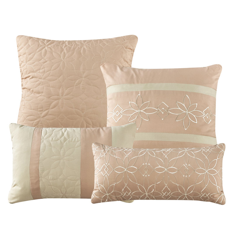 Shadha Luxury Comforter Set, King Comforter + 2 Shams + 4 Throw Pillows