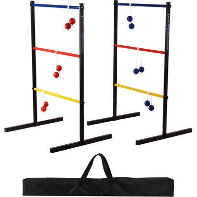 Ensemble de jeu de balle en métal avec échelle Bolas et étui de transport pour la cour extérieure
