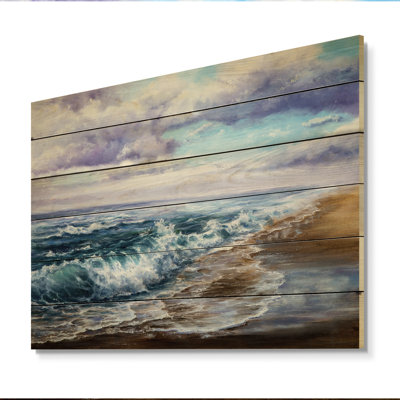 «Coastal Waves», reproduction d'art mural bois nautique et côtier