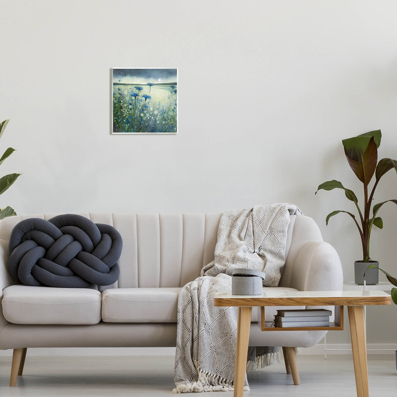 «Lakeside Botanicals Moonlit Night Sky» par Jennifer Taylor Art - peinture sans cadre sur panneau de fibres à densité moyenne