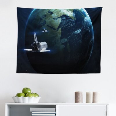 Ambesonne Galaxy Tapestry, Spaceship Return To Earth Science Fiction World Backdrop Space Craft Travel, Fabric Wall Hanging Decor For Bedroom Living R -  East Urban Home, 5A63F3433E3A40EE9871FE35C466B27A