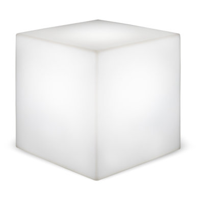 Cube illuminé - Tabouret multifonctionnel, lumière ambiante ou lumière de paysage. USB rechargeable.