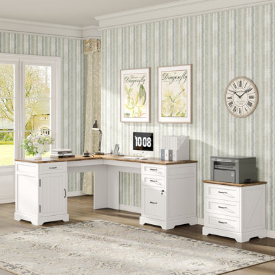 Bureau en L 67 po Farmhouse