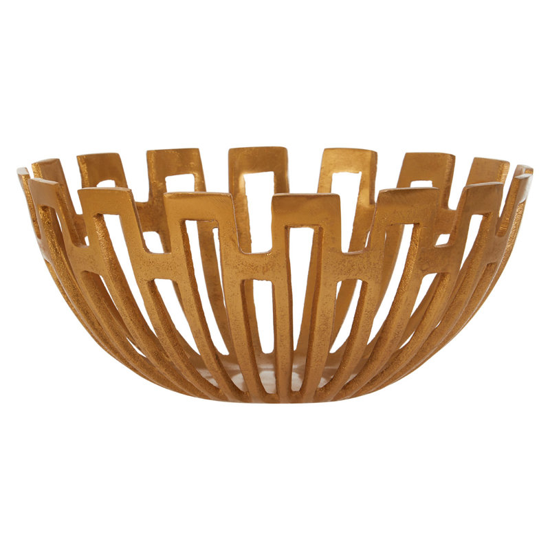 Calderdale Metal Decorative Bowl 1, 16cm H x 33cm W x 33cm D