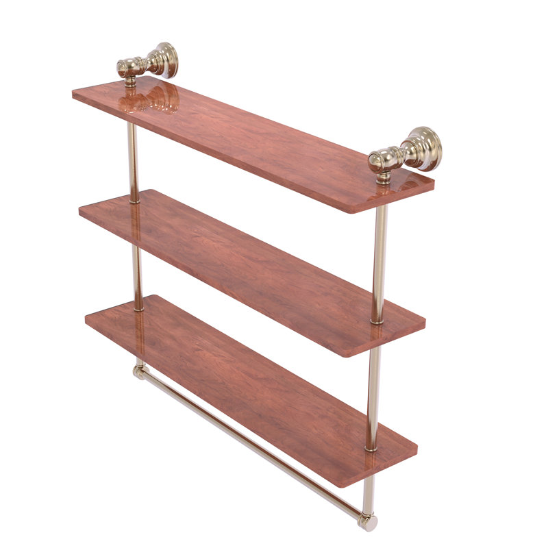 Étagère murale en bois triple Freyja, H 19,7 po x l 22 po x P 5,54 po, Étain antique