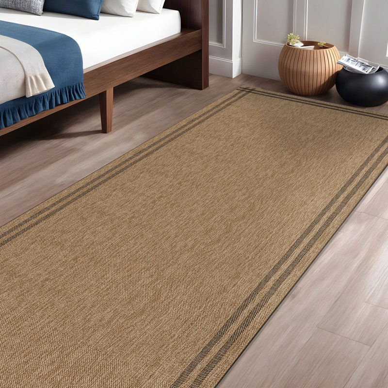 Indoor Outdoor Area Rug, Runner 2' x 7', Beige