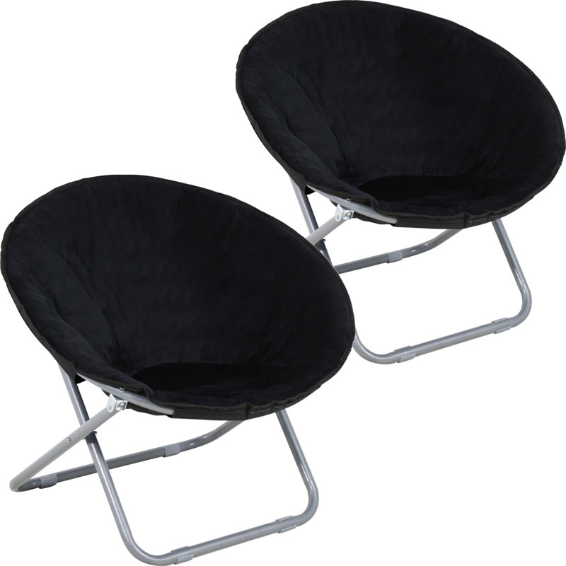 Ensemble de 2 chaises pliantes rembourrées en tissu Trule Zephyrine