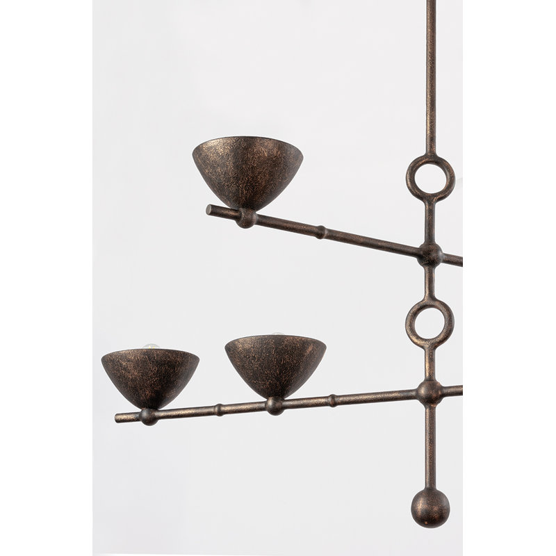 VISHAL Chandelier, 29" H x 54" W x 39.25" D, 6