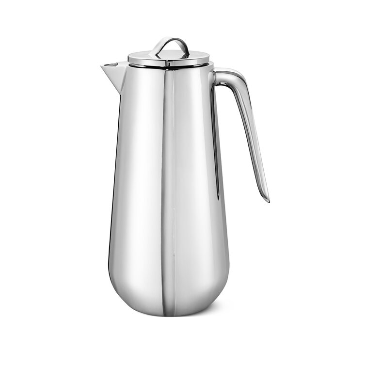 Georg Jensen Sky Modern Classic Silver Stainless Steel Glass Water Pitcher