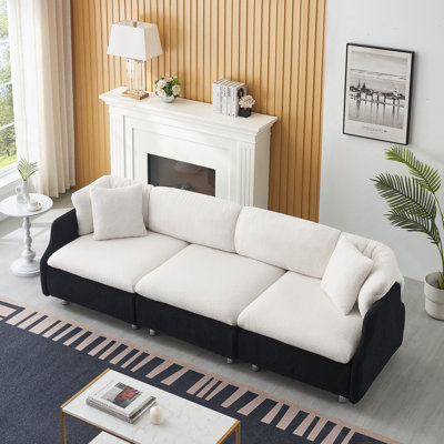 Spacious and Comfortable 3-Seat Sofa with Plush Cushions and Sturdy Frame