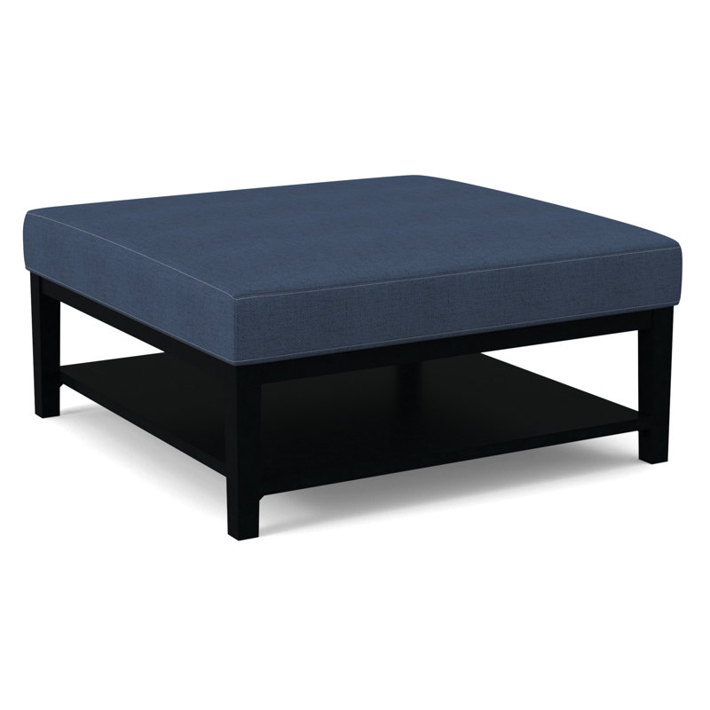 Repose-pieds Hammond avec rangement, Rayures vertes et bleues 0252-54, Finition noire