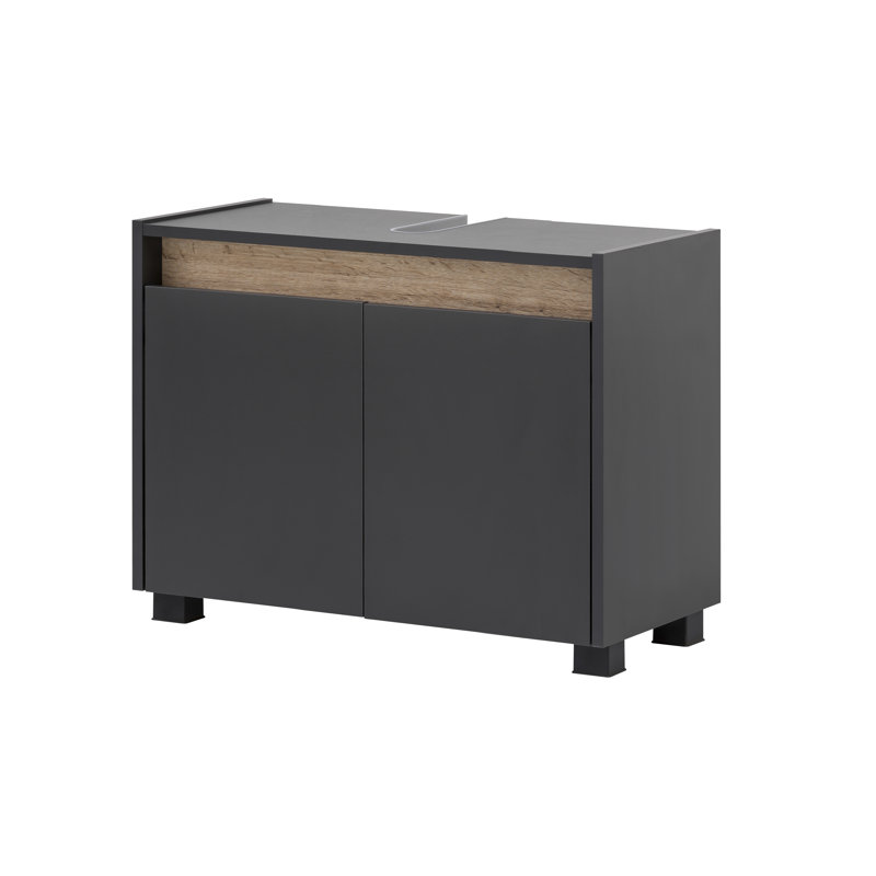Jadus 80cm Single Bathroom Vanity Base Only, Black