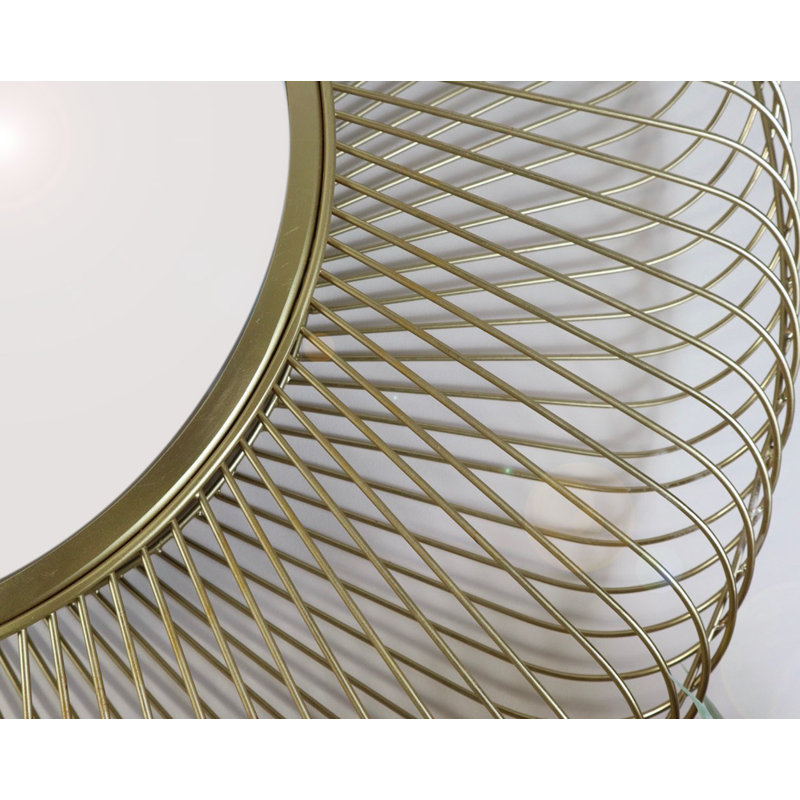 Fairweather Metal Flat Wall Mirror, Gold, 85cm H x 85cm W