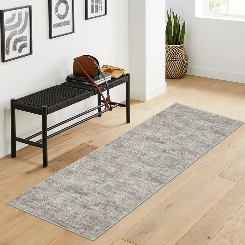 Modern Area Rug Machine Washable Rug, Non Slip Kitchen  Rug, Low Pile Stain Resistant Solid Color Area Rug Contemporary Carpet for Living Room Bedroom Entryway