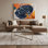 Art mural sur toile bleu
