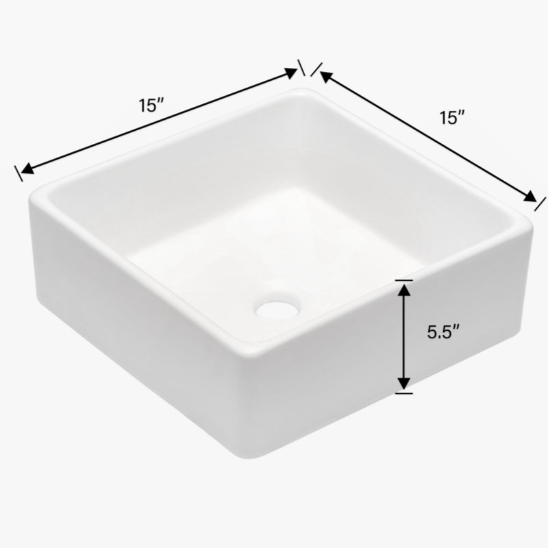 Wenty 15'' Ceramic Rectangular Bathroom Sink