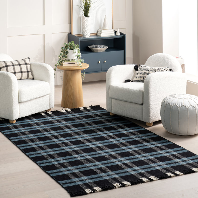 Tapis à carreaux en laine Denton Country, Rectangle 2 pi x 3 pi