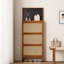 Armoire à chaussures grande capacité pour entrée, H 65 po, 3 tiroirs rabattables et noir, armoire pratique, H 65 po avec rangement caché, s'adapte à divers styles de maison, fabrication