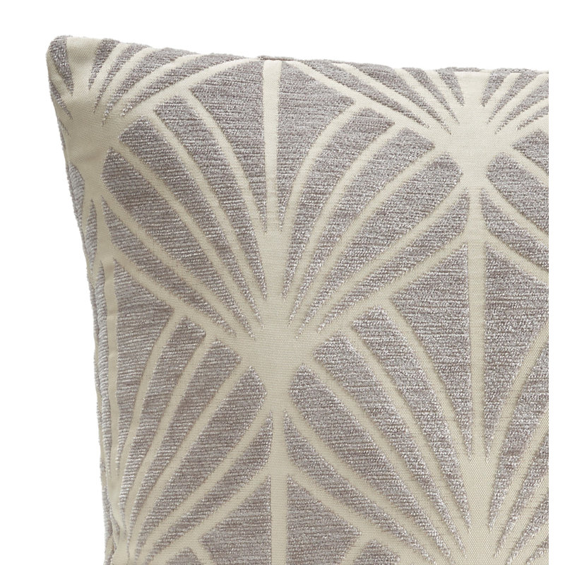 Cabreriza Geometric Silver Square Cushion Cover, SIlver