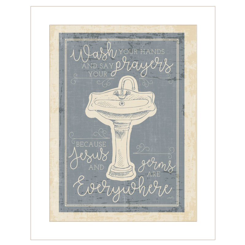 «Wash Your Hands» par Misty Michelle - Reproduction d'art sur papier encadrée, Cadre blanc