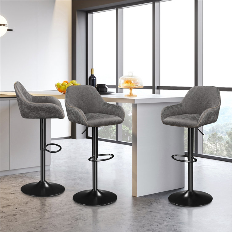 Eastway 2Pcs Vintage Swivel Bar Stools