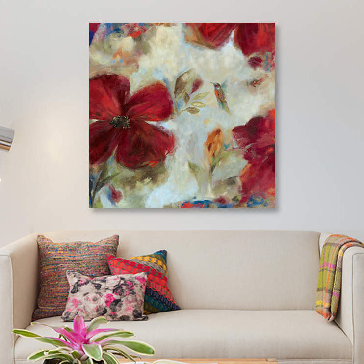 «Hummingbird II», impression sur toile, H 37 po x l 37 po x P 1,5 po, Pas de tapis, Toile tendue