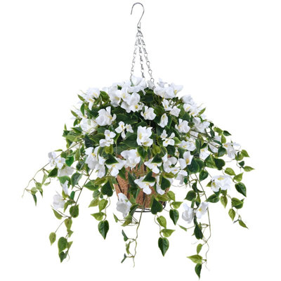 Panier à fleurs artificiel à suspendre pour la décoration extérieure
