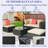 5-piece Patio Furniture Set With Two Pillows And Outdoor Conversation Seating Cushions And Coffee Table With Tempered Glass. (Red)