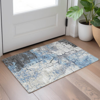 Tapis abstrait lavable à la machine intérieur / extérieur ACN2431 Chantille