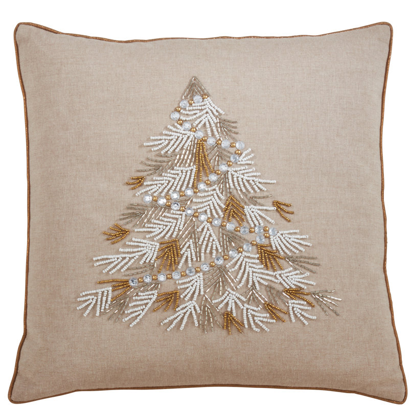 Lumières Collection Sequined Cotton Pillow Cover, Gold