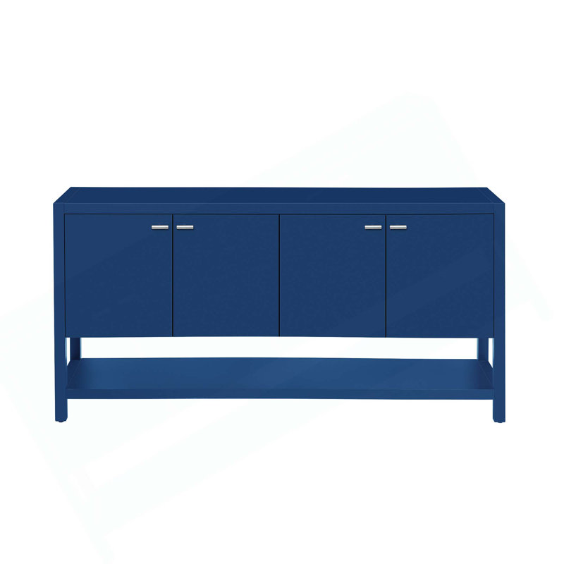 Functional Entryway Console Table With Ample Storage, Navy Blue
