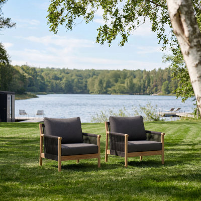 Fauteuil d'extérieur en aluminium tissé avec des cordes
