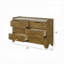Commode transitionnelle à finition brune avec 6 tiroirs de rangement et meubles de chambre à coucher 1 pièce en bois d'hévéa massif