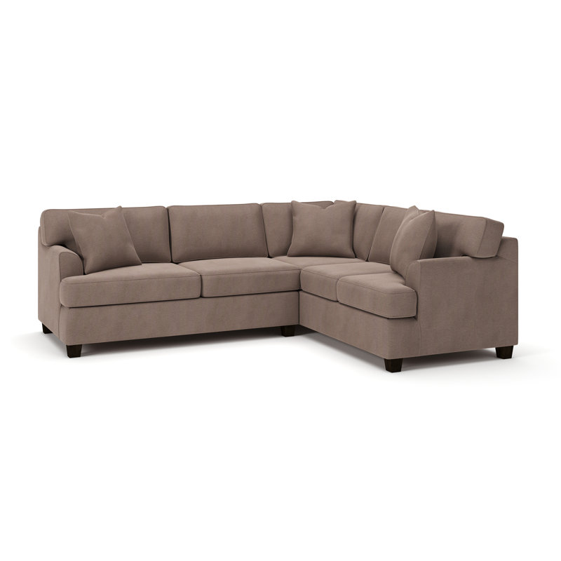 Canapé modulaire Conradina, Orienté à droite, Velours Bella Performance cacao Bella