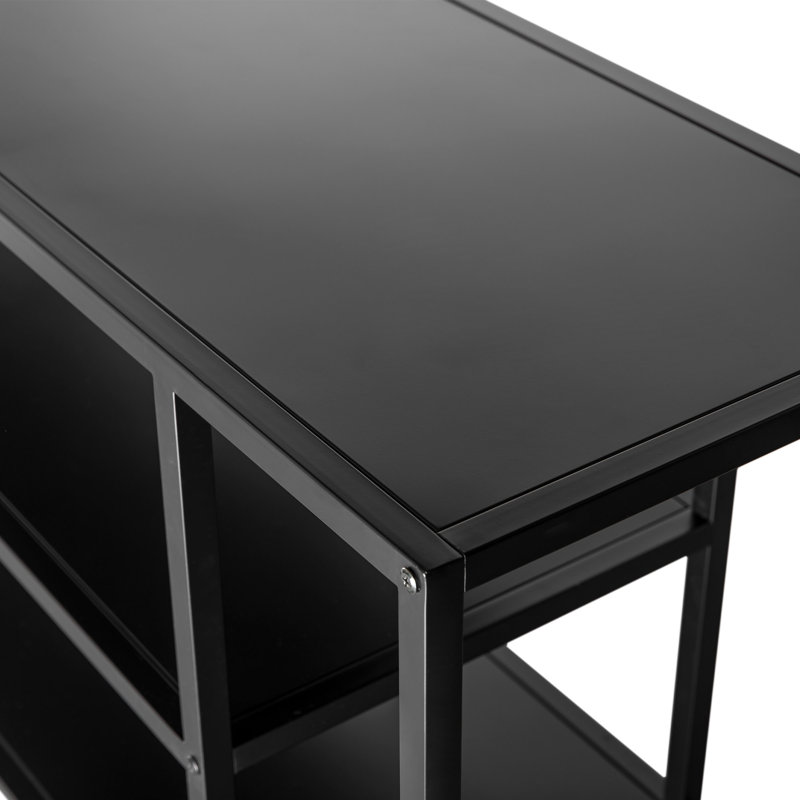 Modern Metal Steel TV Stand For Tvs Up To 60" With Open Storage Shelves For Living Room