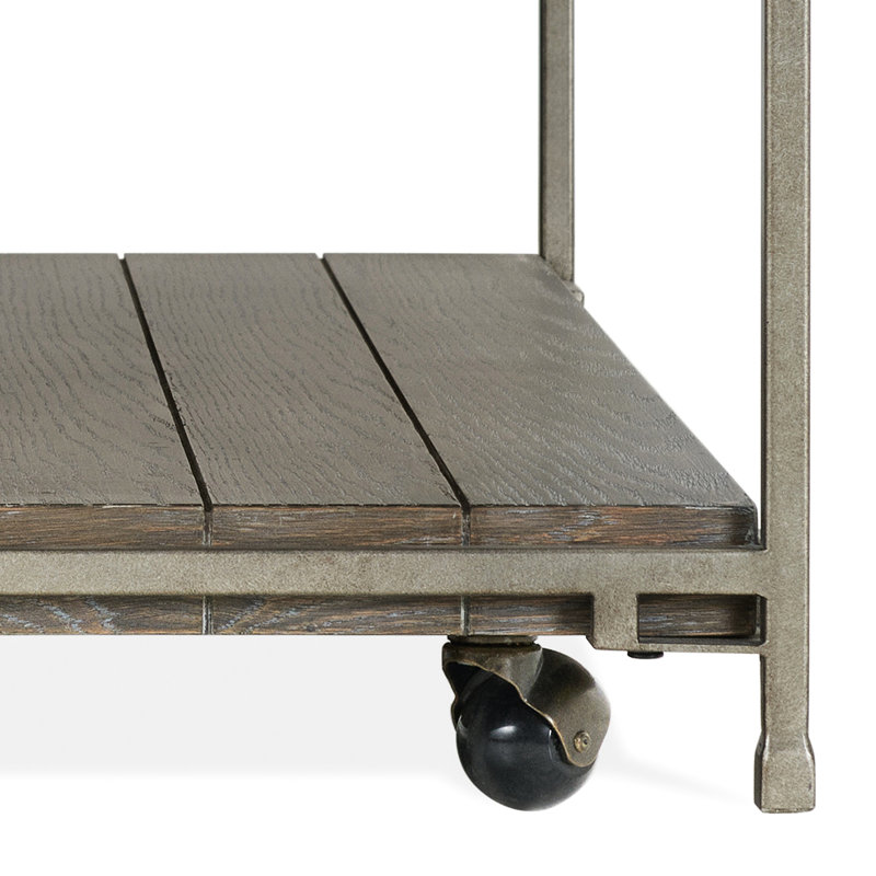 Table basse et tables de bout en graphite vieilli, 3 pièces, métal massif en bois franc, rectangulaire, Brown